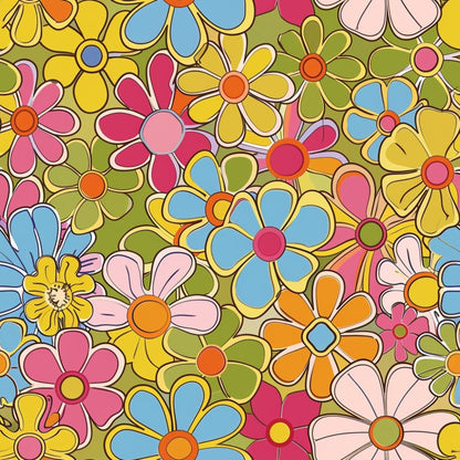 Flower Power Pattern 12 Minky Fabric
