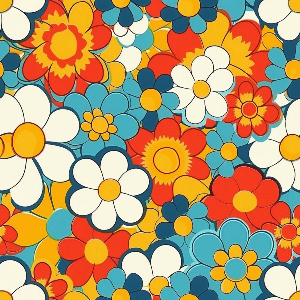 Flower Power Pattern 13 Minky Fabric