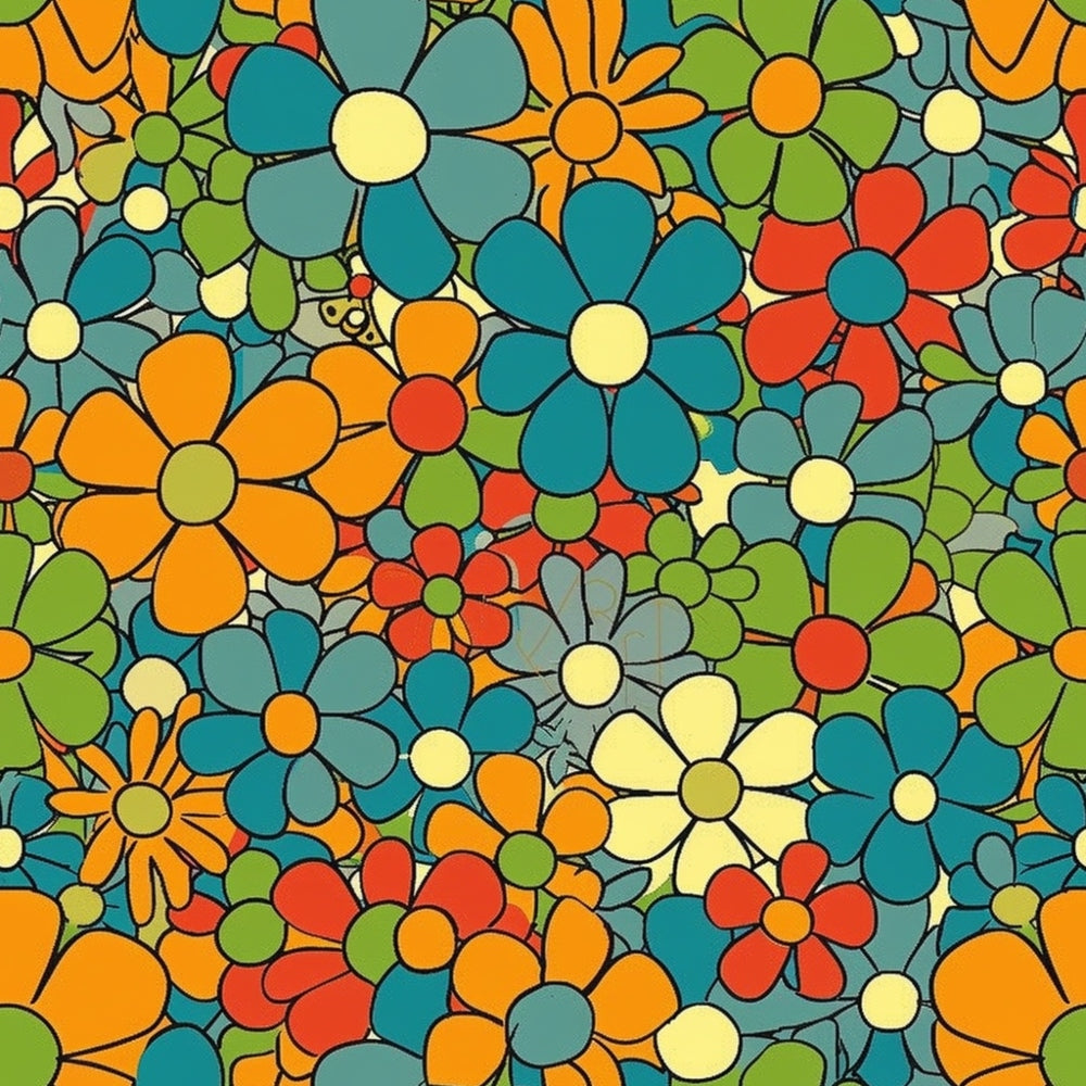 Flower Power Pattern 14 Minky Fabric