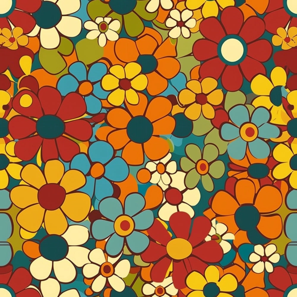 Flower Power Pattern 15 Minky Fabric