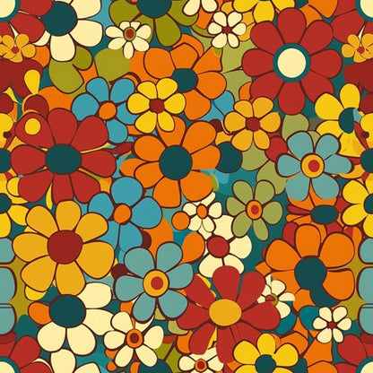 Flower Power Pattern 15 Minky Fabric