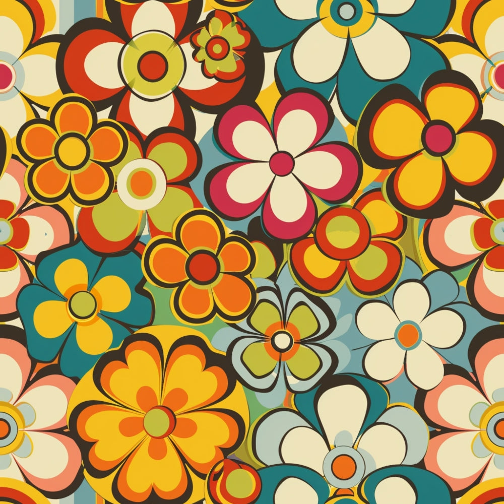 Flower Power Pattern 16 Minky Fabric