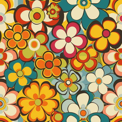 Flower Power Pattern 16 Minky Fabric