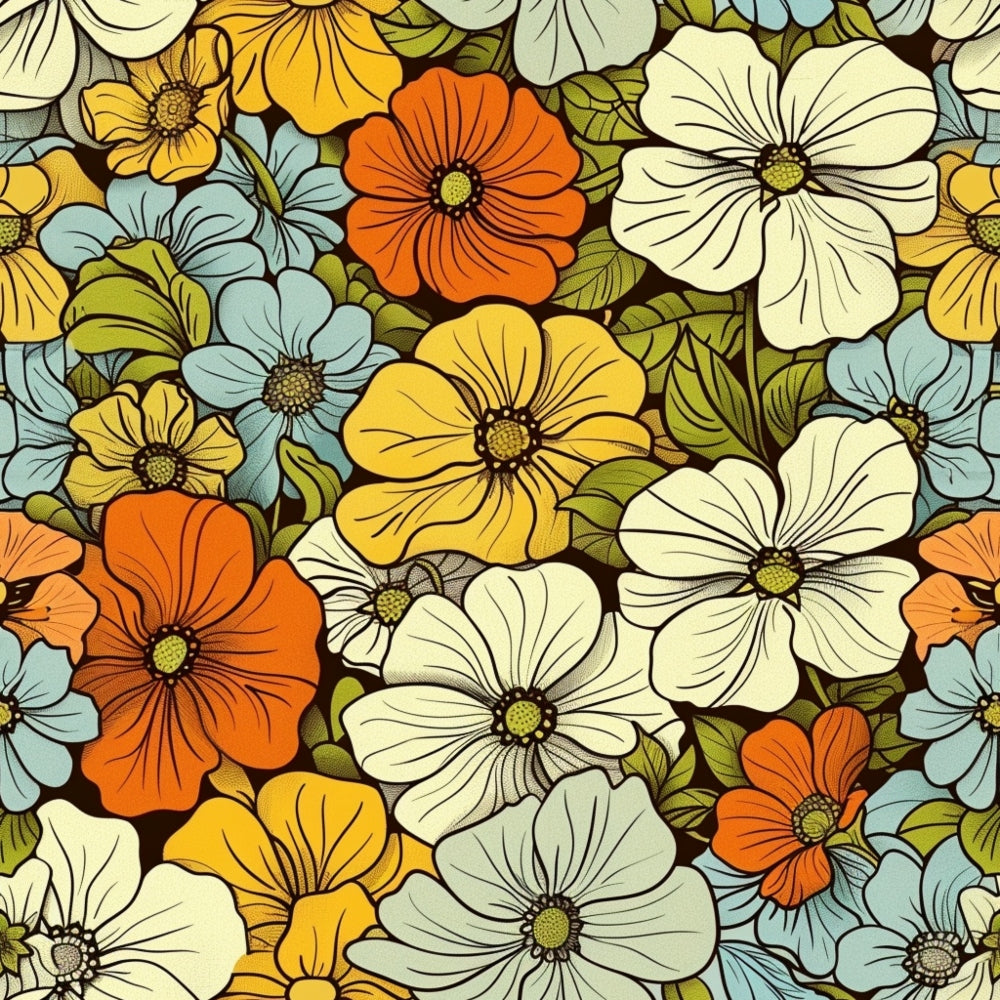 Flower Power Pattern 17 Minky Fabric