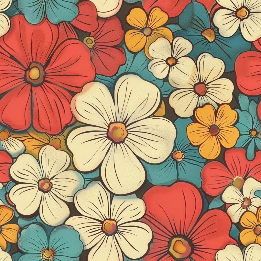 Flower Power Pattern 18 Minky Fabric