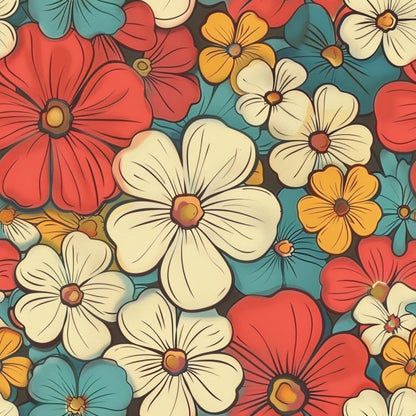 Flower Power Pattern 18 Minky Fabric