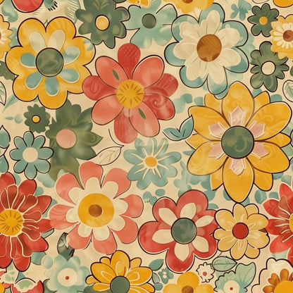 Flower Power Pattern 19 Minky Fabric