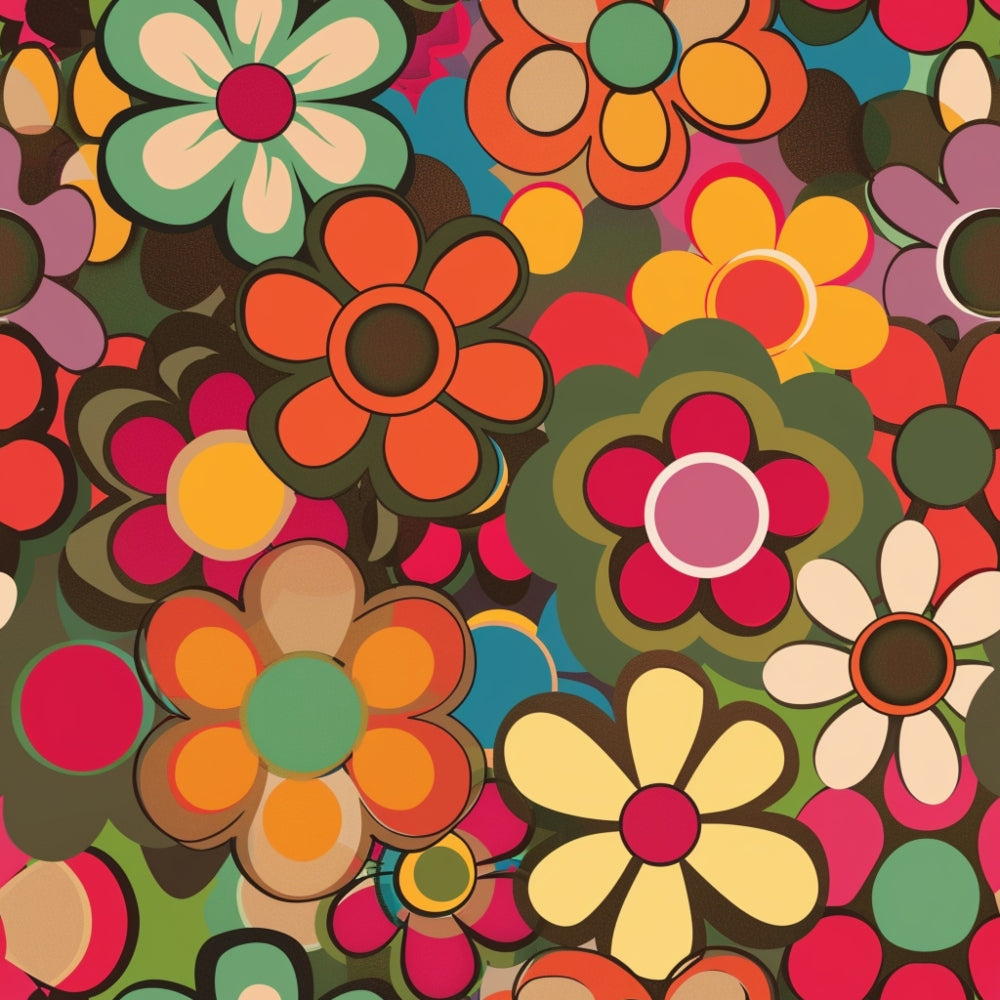Flower Power Pattern 2 Minky Fabric