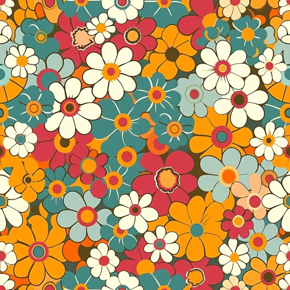 Flower Power Pattern 20 Minky Fabric