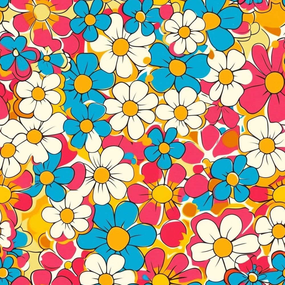 Flower Power Pattern 24 Minky Fabric