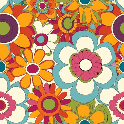 Flower Power Pattern 25 Minky Fabric