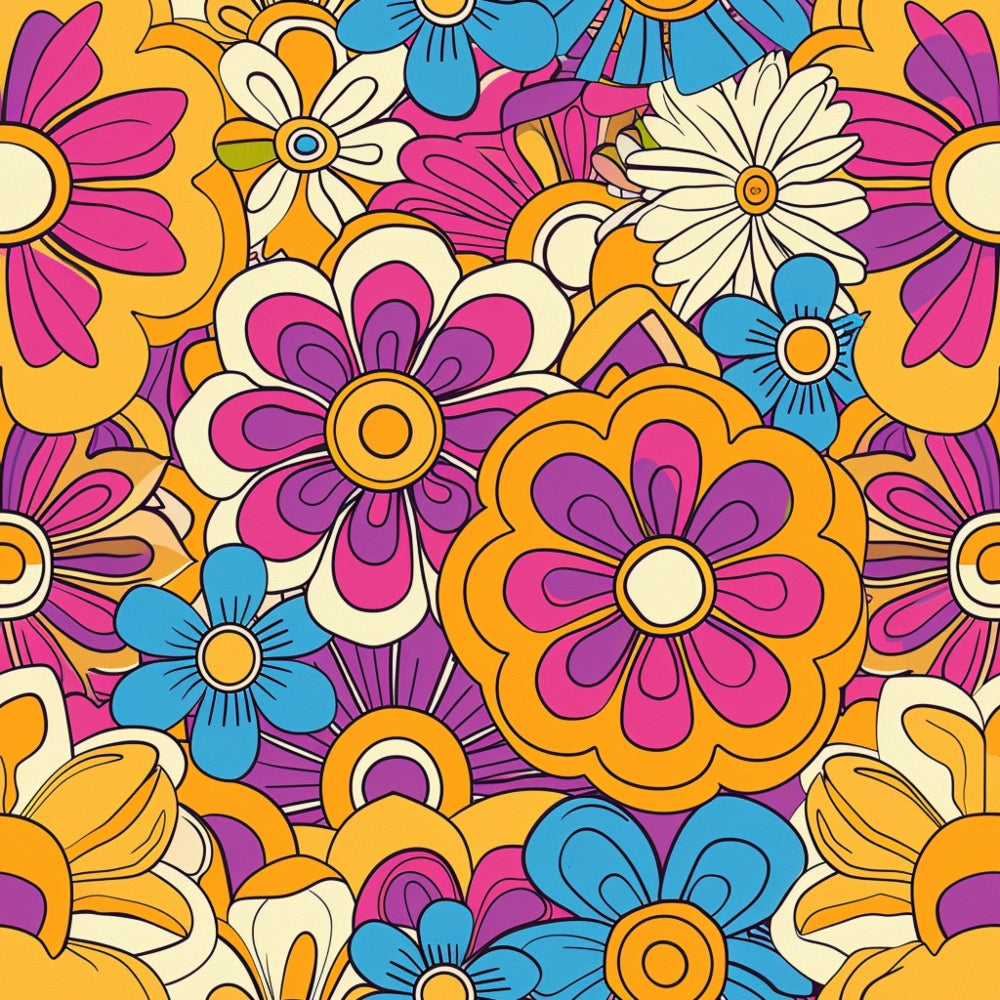 Flower Power Pattern 26 Minky Fabric