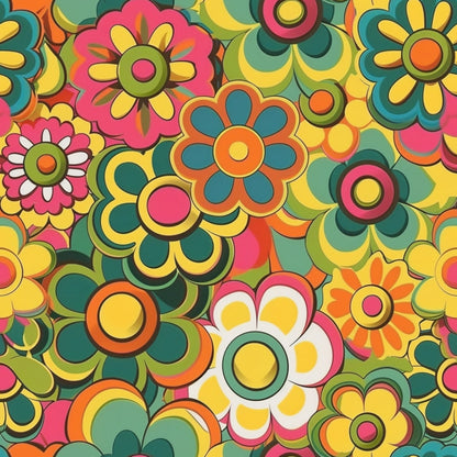 Flower Power Pattern 27 Minky Fabric