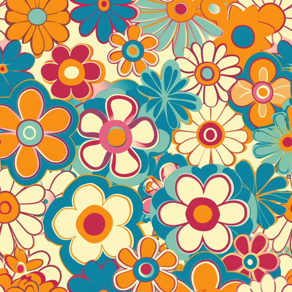 Flower Power Pattern 28 Minky Fabric