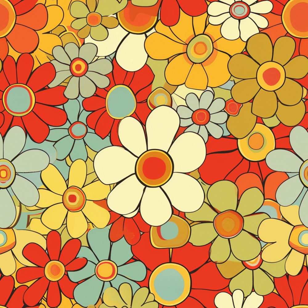 Flower Power Pattern 3 Minky Fabric