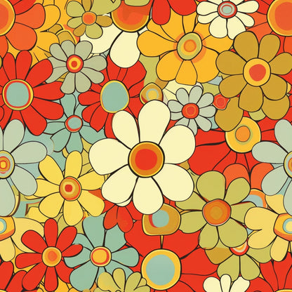 Flower Power Pattern 3 Minky Fabric
