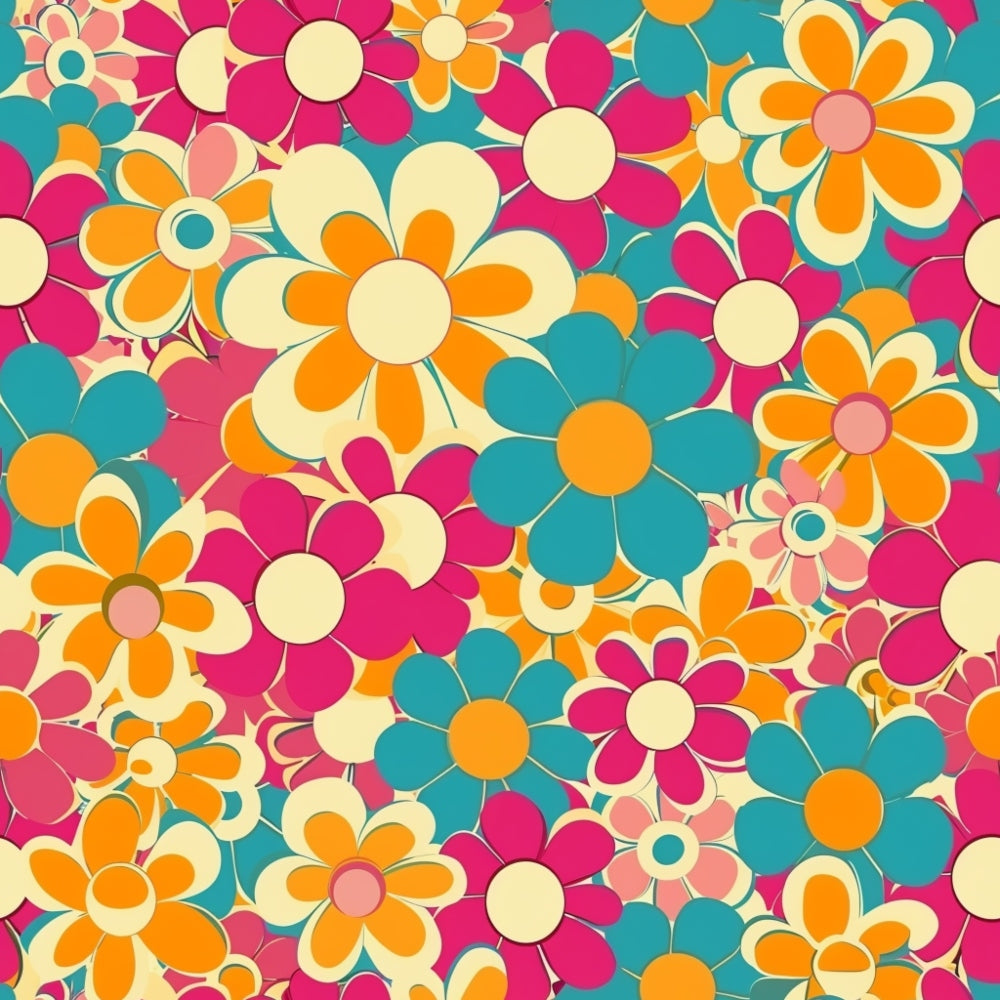 Flower Power Pattern 30 Minky Fabric