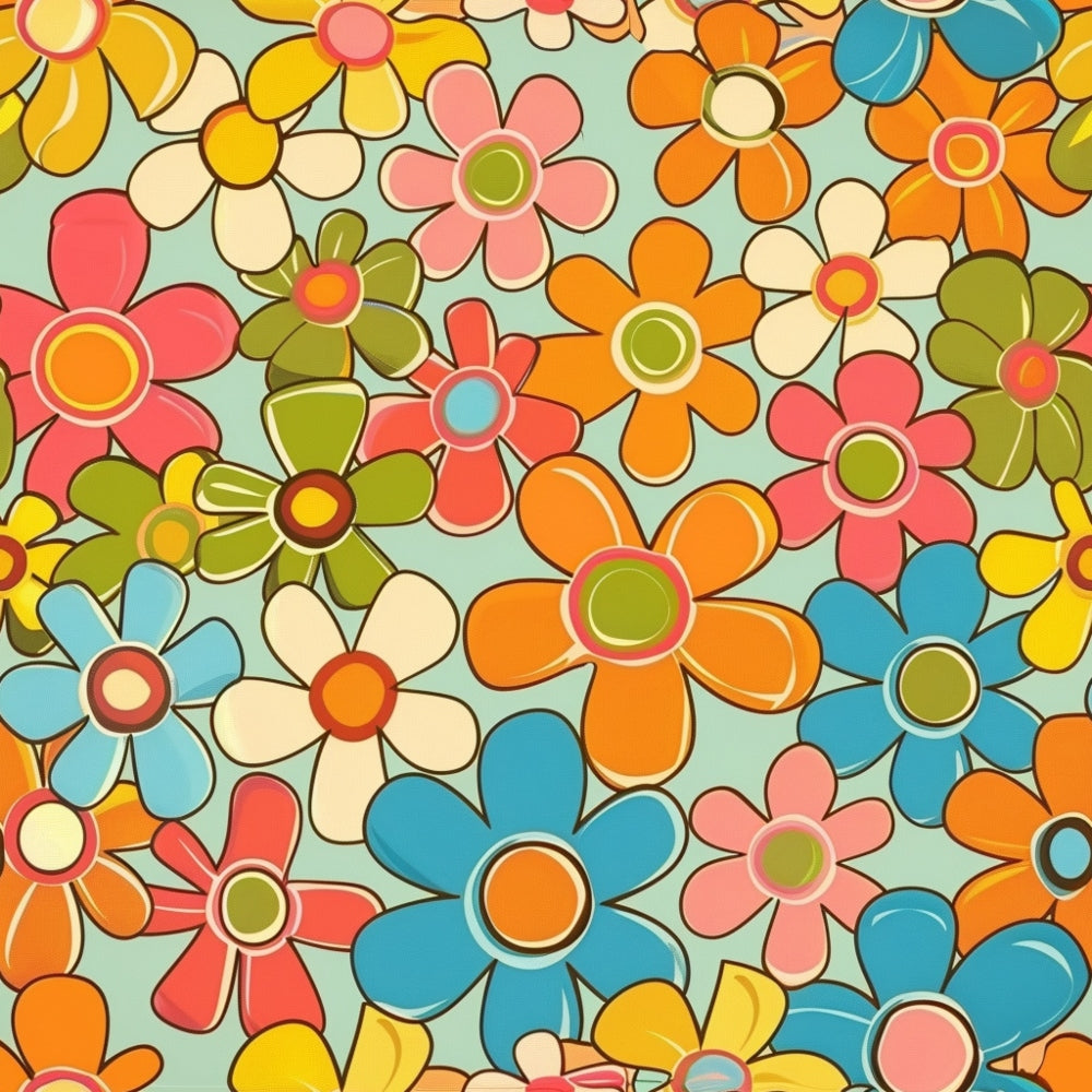 Flower Power Pattern 4 Minky Fabric