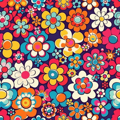 Flower Power Pattern 5 Minky Fabric