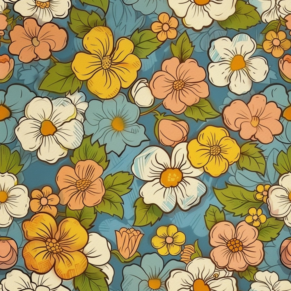 Flower Power Pattern 6 Minky Fabric