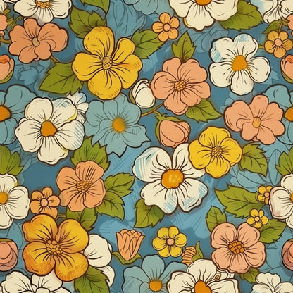 Flower Power Pattern 6 Minky Fabric