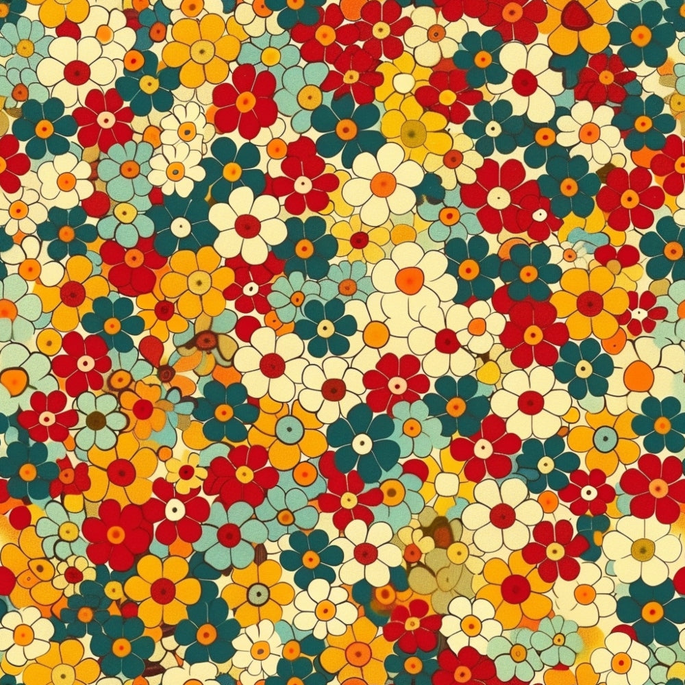 Flower Power Pattern 7 Minky Fabric