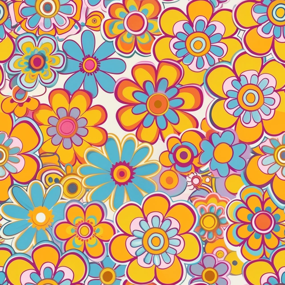 Flower Power Pattern 8 Minky Fabric