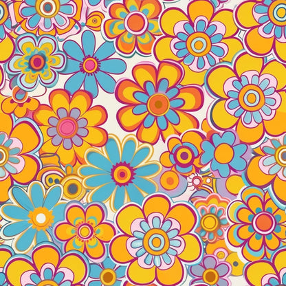 Flower Power Pattern 8 Minky Fabric