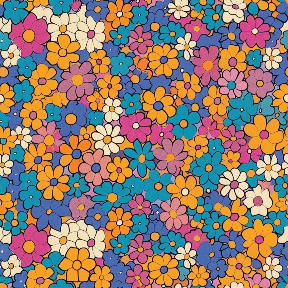 Flower Power Pattern 9 Minky Fabric