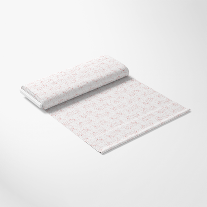 Grunge Peach Puff on White Quilting Cotton Fabric