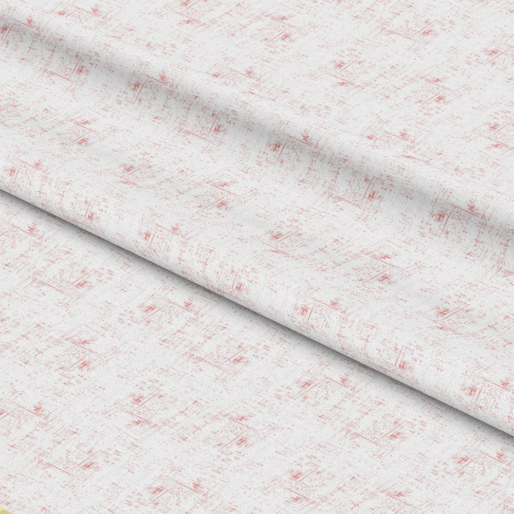 Grunge Peach Puff on White Quilting Cotton Fabric