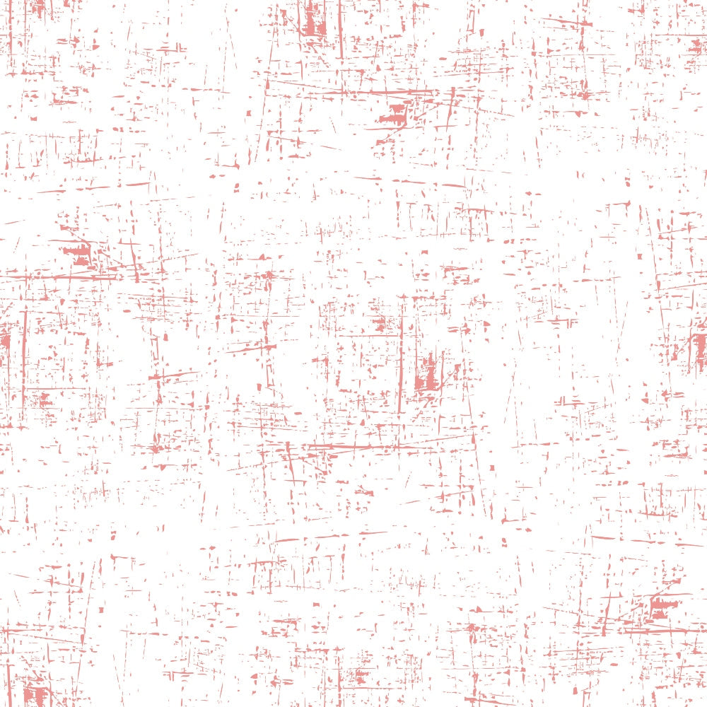 Grunge Peach Puff on White Quilting Cotton Fabric