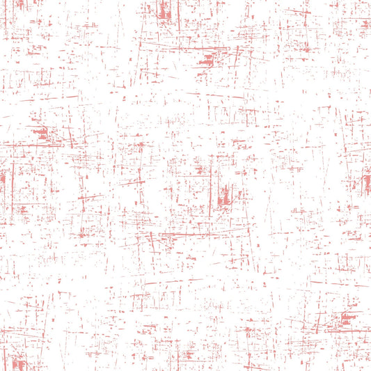 Grunge Peach Puff on White Quilting Cotton Fabric