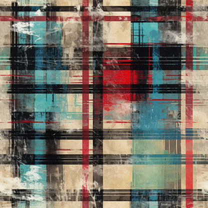 Weathered Tartan Pattern 6 Minky Fabric