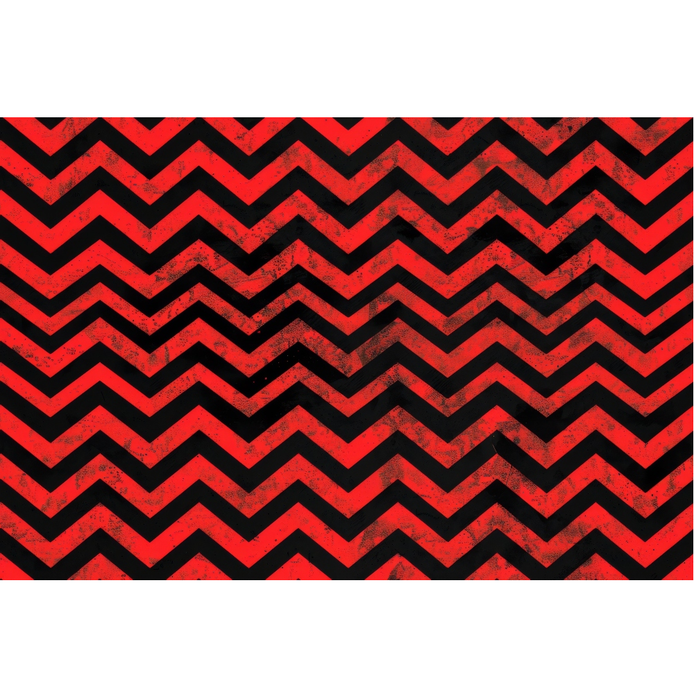 Grunge Red and Black Chevron Pattern Minky Fabric