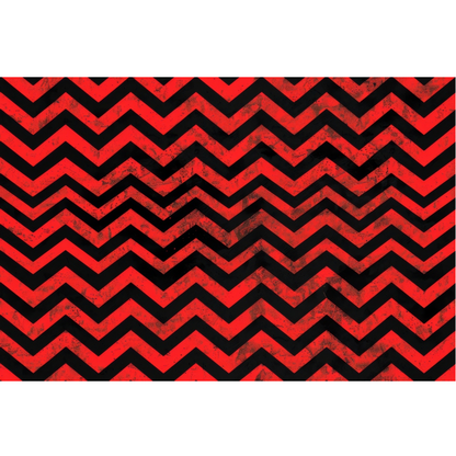 Grunge Red and Black Chevron Pattern Minky Fabric