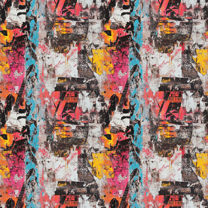 Grunge Rock Guitar Pattern 3 Quilting Cotton Fabric
