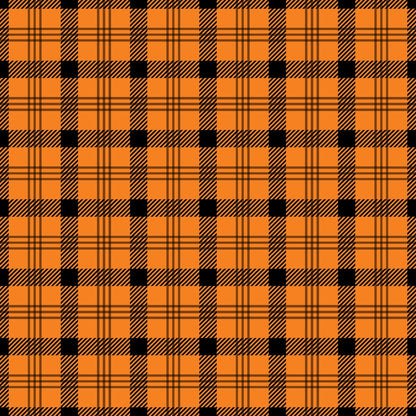 Pumpkin Gingham Pattern 12 Minky Fabric