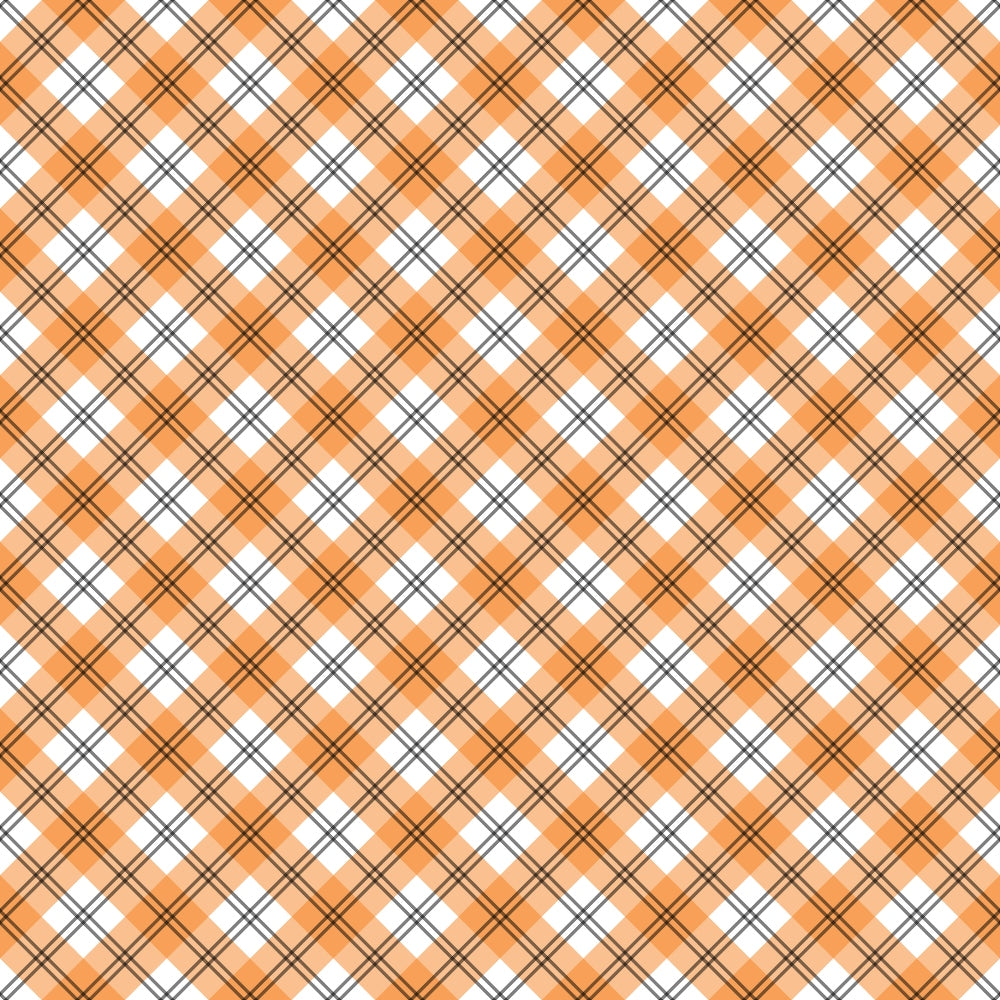 Pumpkin Gingham Pattern 17 Minky Fabric