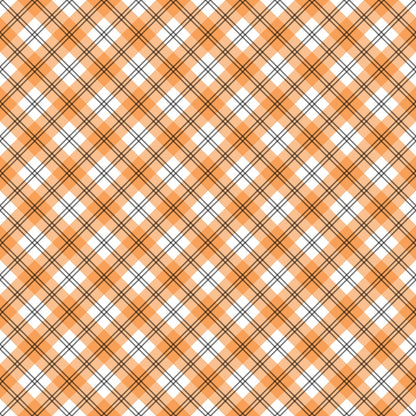 Pumpkin Gingham Pattern 17 Minky Fabric