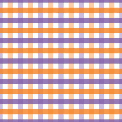 Pumpkin Gingham Pattern 18 Minky Fabric