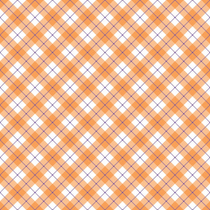 Pumpkin Gingham Pattern 20 Minky Fabric