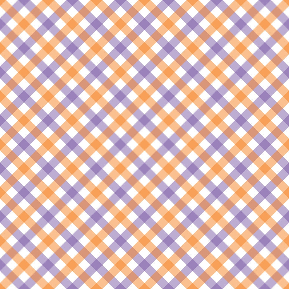Pumpkin Gingham Pattern 2 Minky Fabric