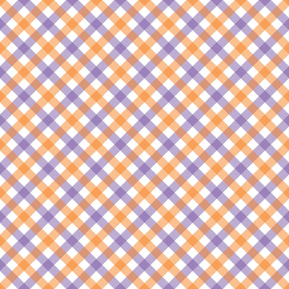 Pumpkin Gingham Pattern 2 Minky Fabric