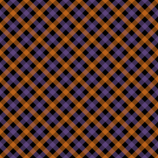 Halloween Plaid Pattern 3 Quilting Cotton Fabric