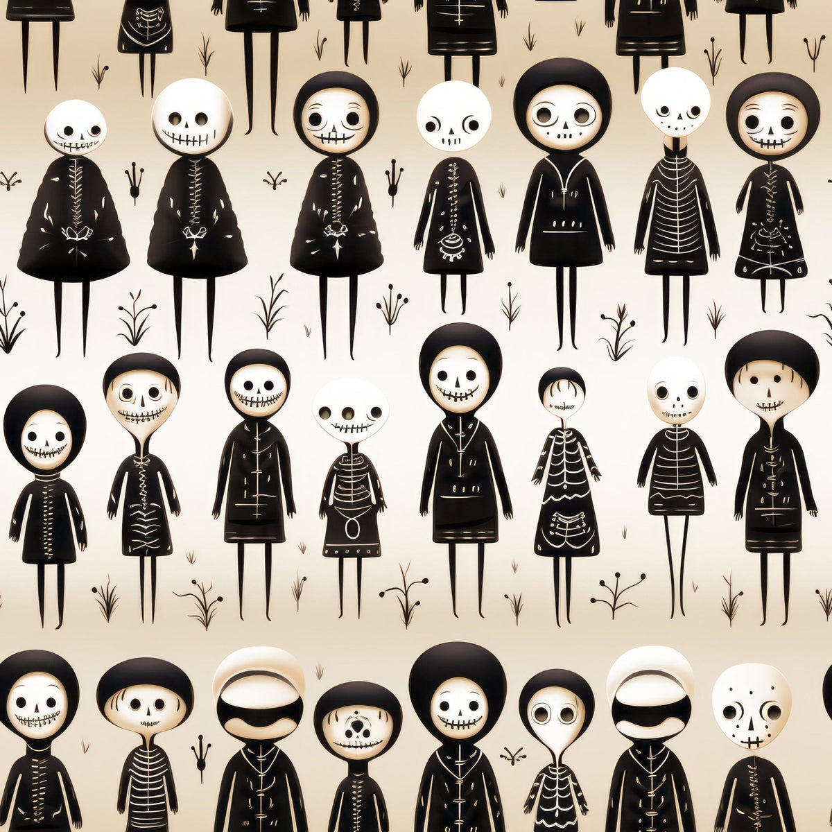 Halloween Skeleton Pattern 28 Minky Fabric