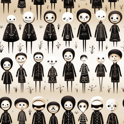 Halloween Skeleton Pattern 28 Minky Fabric