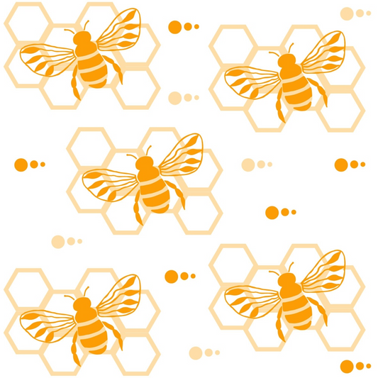 Handdrawn Bees Pattern 13 Quilting Cotton Fabric