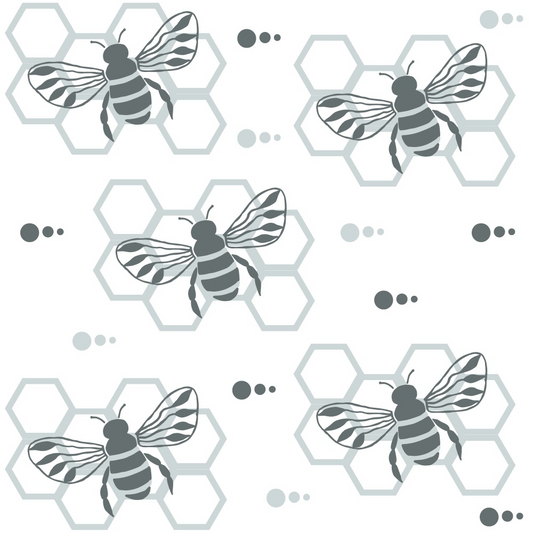 Handdrawn Bees Pattern 19 Quilting Cotton Fabric