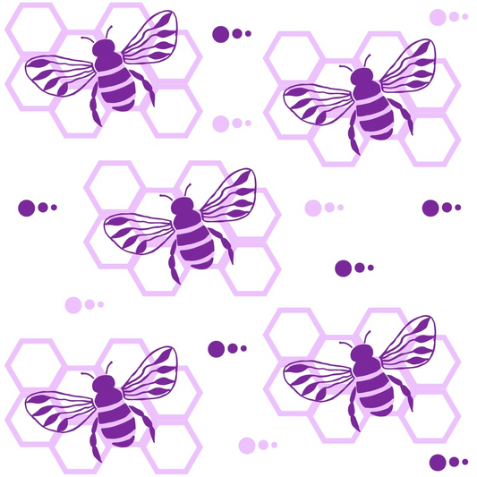Handdrawn Bees Pattern 5 Quilting Cotton Fabric